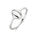 Ring schelp zilver gerhodineerd