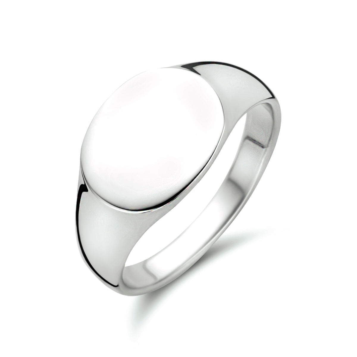 Graveerring ovaal zilver gerhodineerd