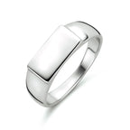 Graveerring rechthoek zilver gerhodineerd