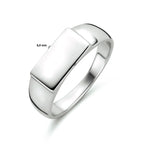 Graveerring rechthoek zilver gerhodineerd