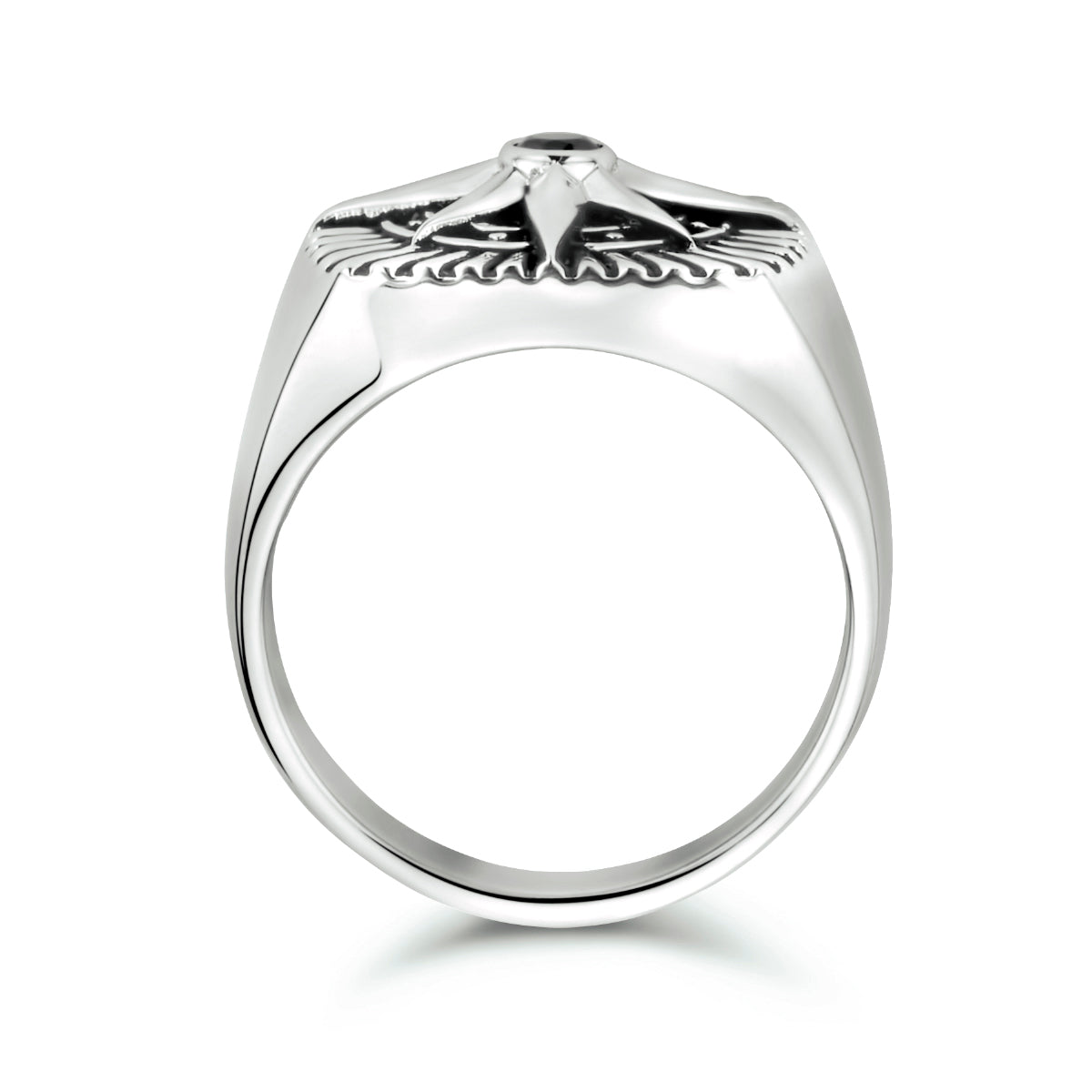 Zegelring ster zirkonia zilver gerhodineerd