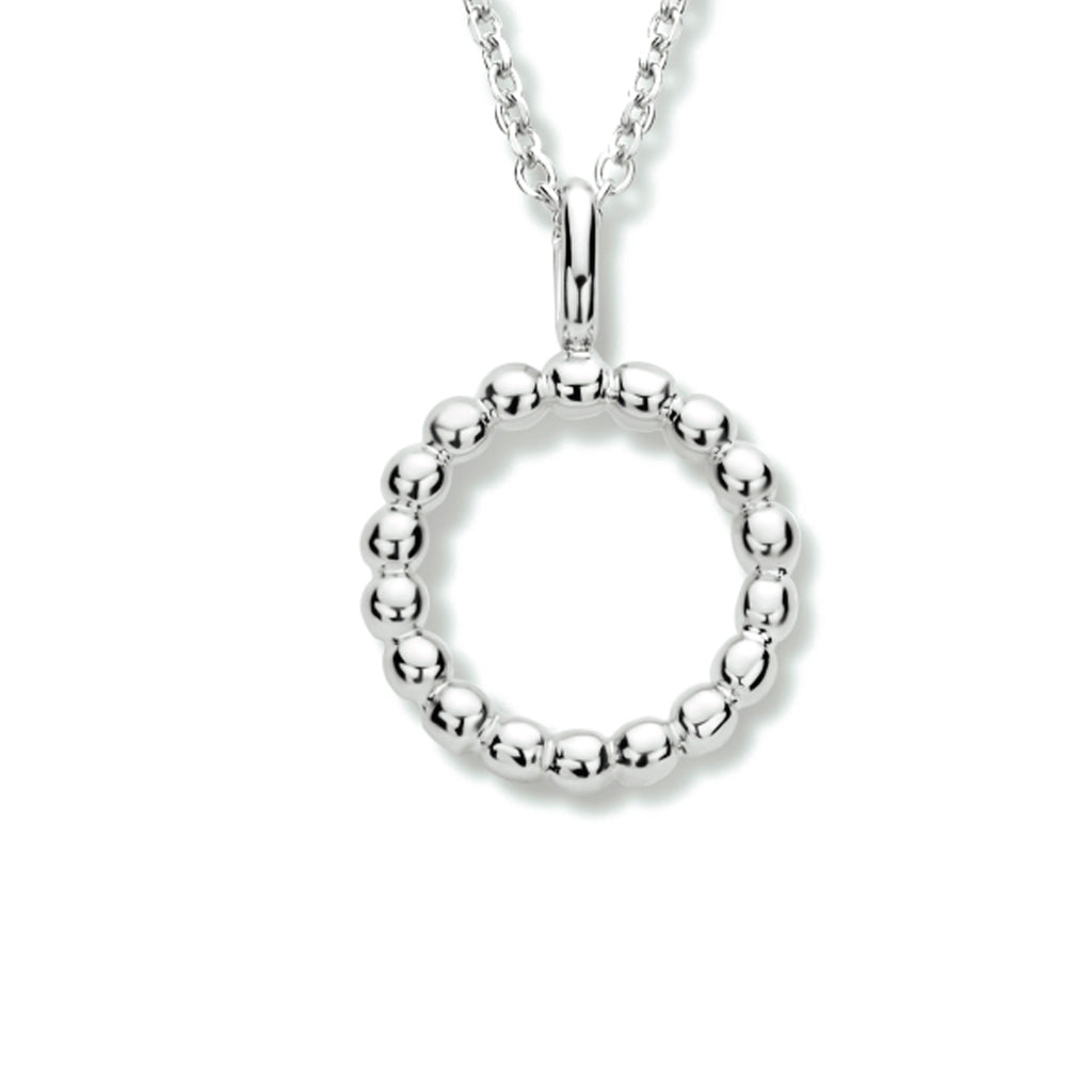 Collier rondje 41 + 4 cm zilver gerhodineerd