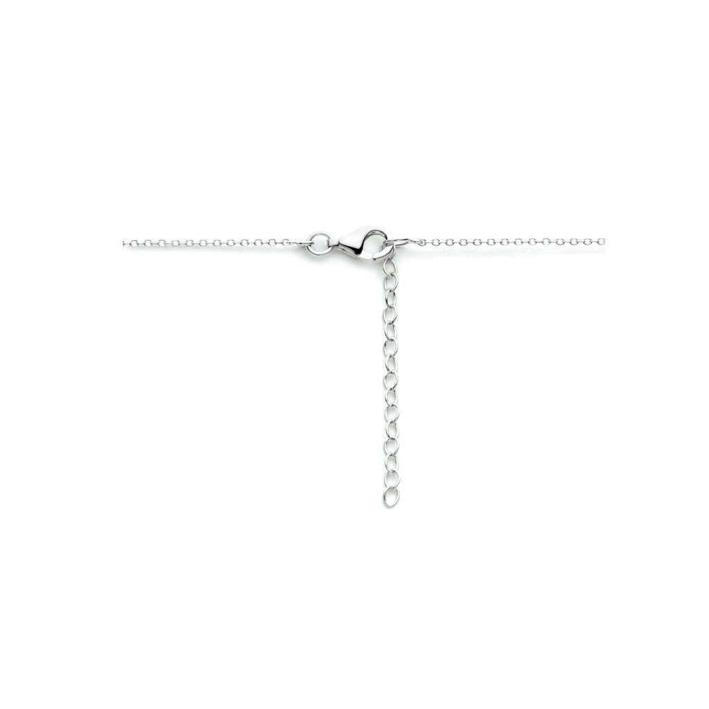 Collier rondje 41 + 4 cm zilver gerhodineerd