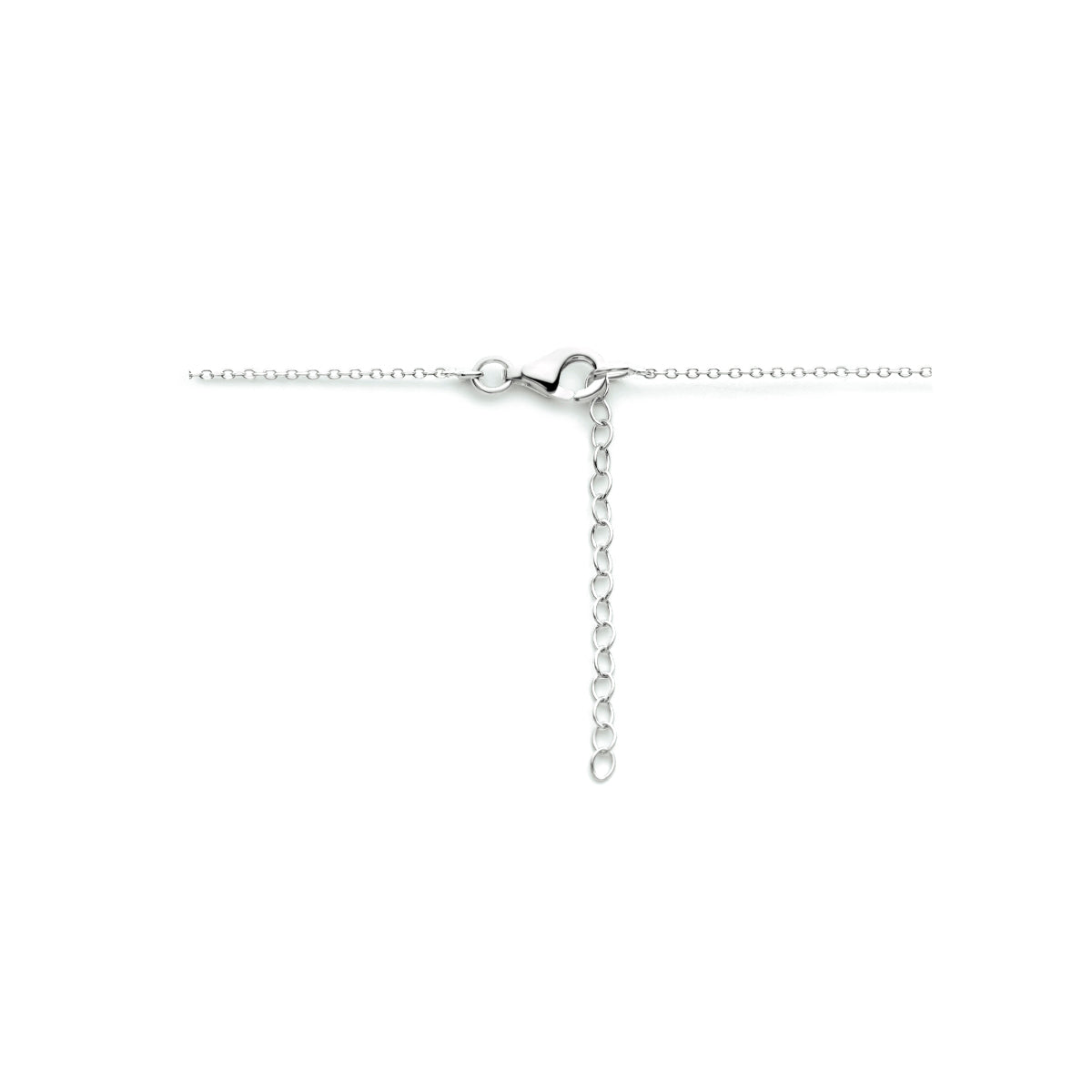 Collier rondje 41 + 4 cm zilver gerhodineerd