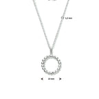 Collier rondje 41 + 4 cm zilver gerhodineerd