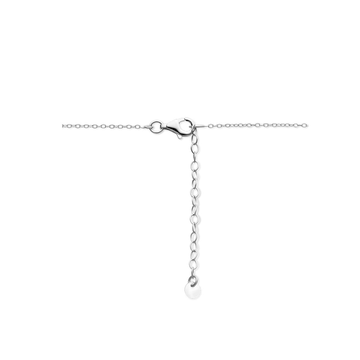 Collier rondjes 41 + 4 cm zilver gerhodineerd