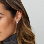 Oorknoppen hart zirkonia zilver gerhodineerd