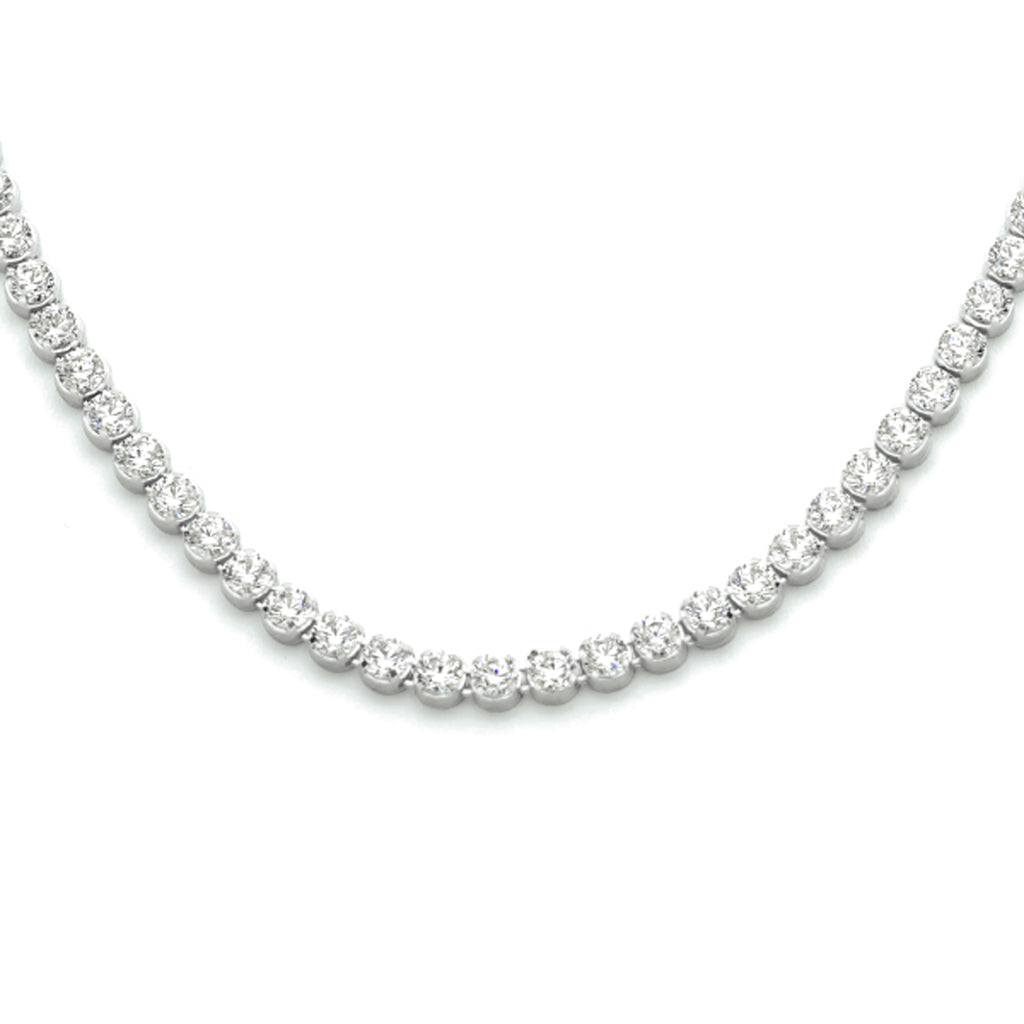 Collier zirkonia 3,1 mm 42 + 3 cm zilver gerhodineerd