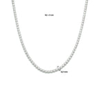 Collier zirkonia 3,1 mm 42 + 3 cm zilver gerhodineerd