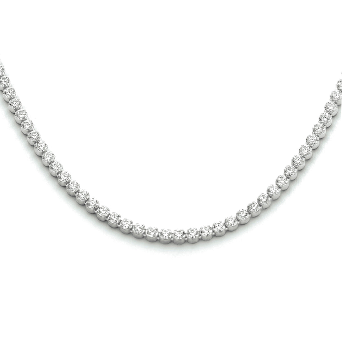 Collier zirkonia 2,5 mm 42 + 3 cm zilver gerhodineerd