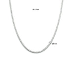 Collier zirkonia 2,5 mm 42 + 3 cm zilver gerhodineerd