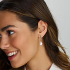 Oorhangers parel zilver gerhodineerd