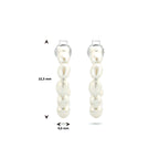 Stekeroorringen parel zilver gerhodineerd