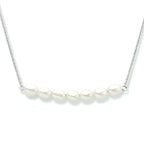 Collier parel 42 + 3 cm zilver gerhodineerd