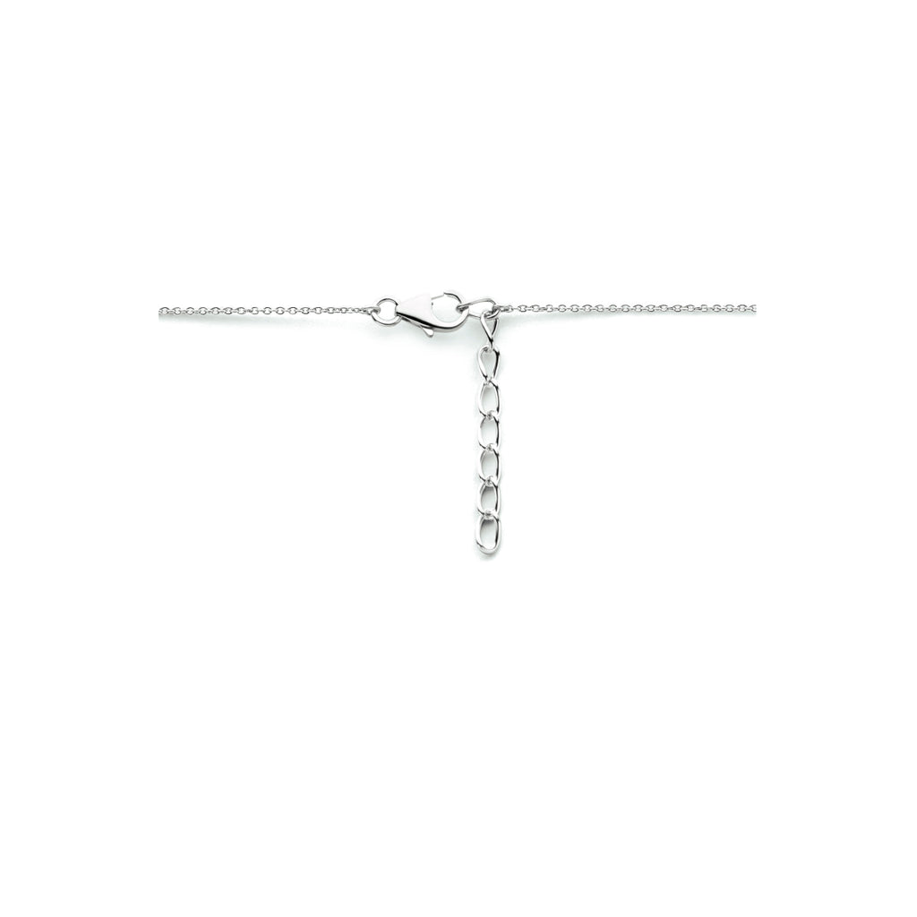 Collier parel 42 + 3 cm zilver gerhodineerd