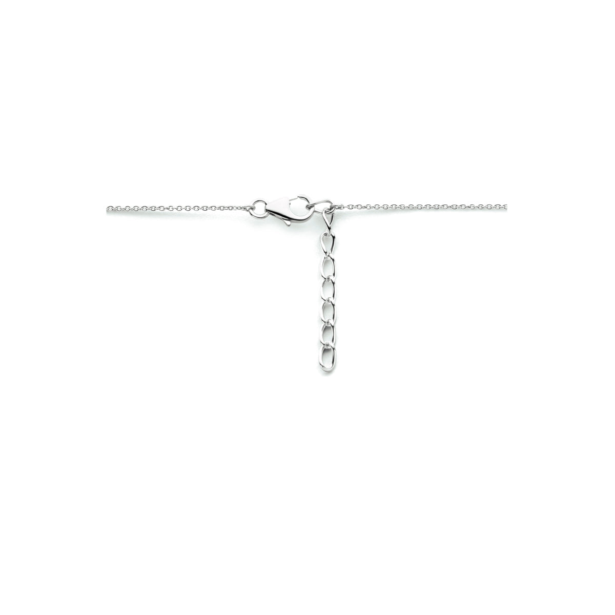 Collier parel 42 + 3 cm zilver gerhodineerd