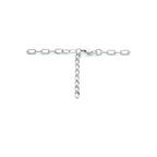 Collier parel 42 + 3 cm zilver gerhodineerd