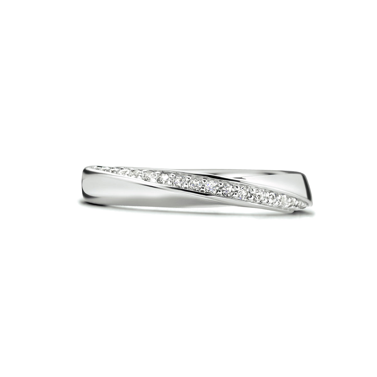 Ring zirkonia zilver gerhodineerd