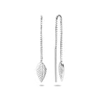 Doortrekoorbellen blad zilver gerhodineerd