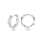 Klapoorringen schakel zilver gerhodineerd