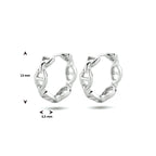 Klapoorringen schakel zilver gerhodineerd