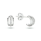 Stekeroorringen zirkonia zilver gerhodineerd