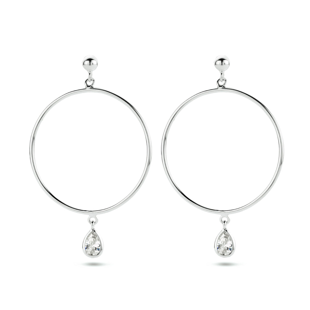 Oorhangers zirkonia zilver gerhodineerd