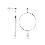 Oorhangers zirkonia zilver gerhodineerd