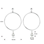 Oorhangers zirkonia zilver gerhodineerd