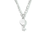 Collier sleutel 41 + 4 cm zilver gerhodineerd