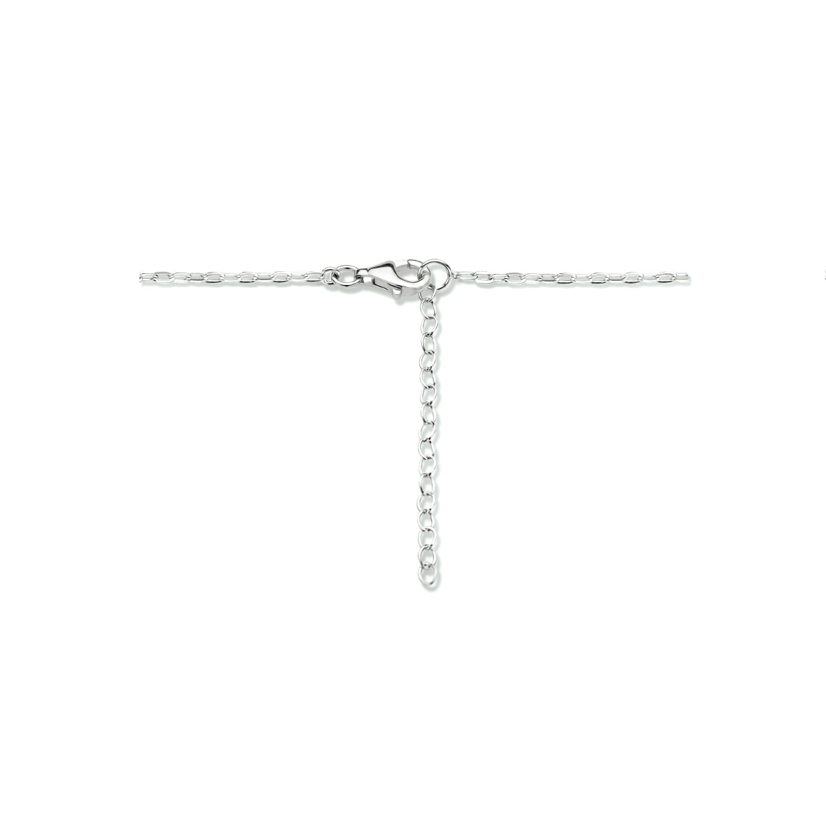 Collier sleutel 41 + 4 cm zilver gerhodineerd