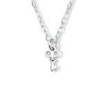 Collier sleutel 41 + 4 cm zilver gerhodineerd