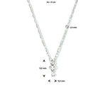 Collier sleutel 41 + 4 cm zilver gerhodineerd