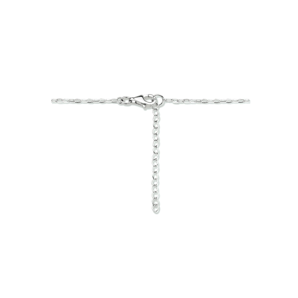 Collier slot, hart en sleutel 41 + 4 cm zilver gerhodineerd