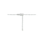 Collier slot, hart en sleutel 41 + 4 cm zilver gerhodineerd