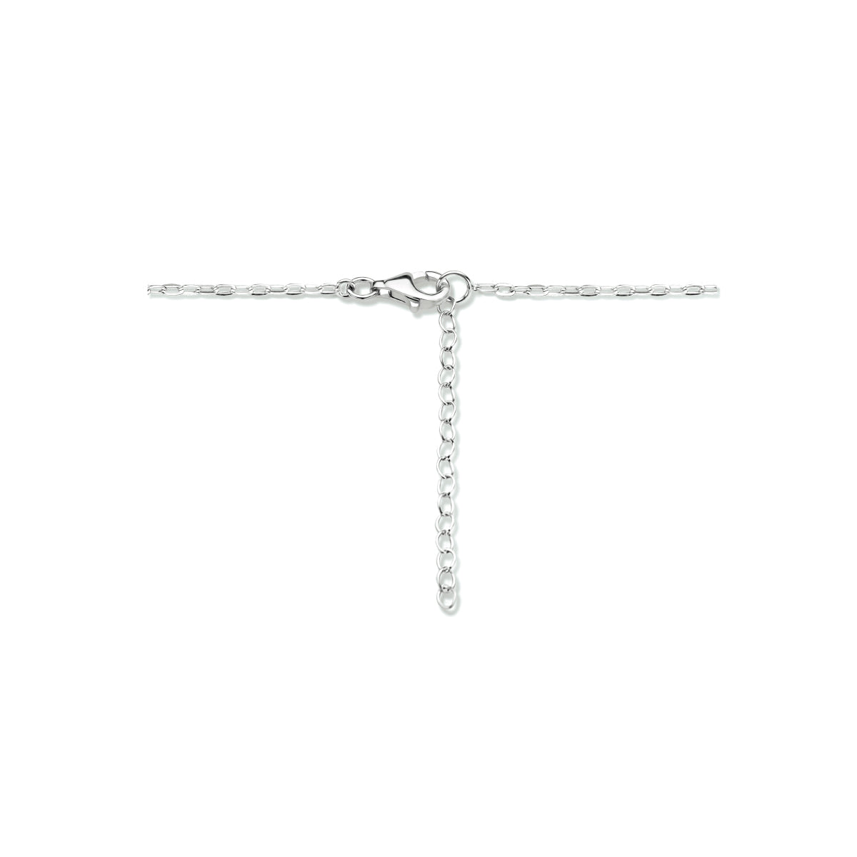 Collier slot, hart en sleutel 41 + 4 cm zilver gerhodineerd