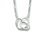Collier hartjes 40 + 5 cm zilver gerhodineerd