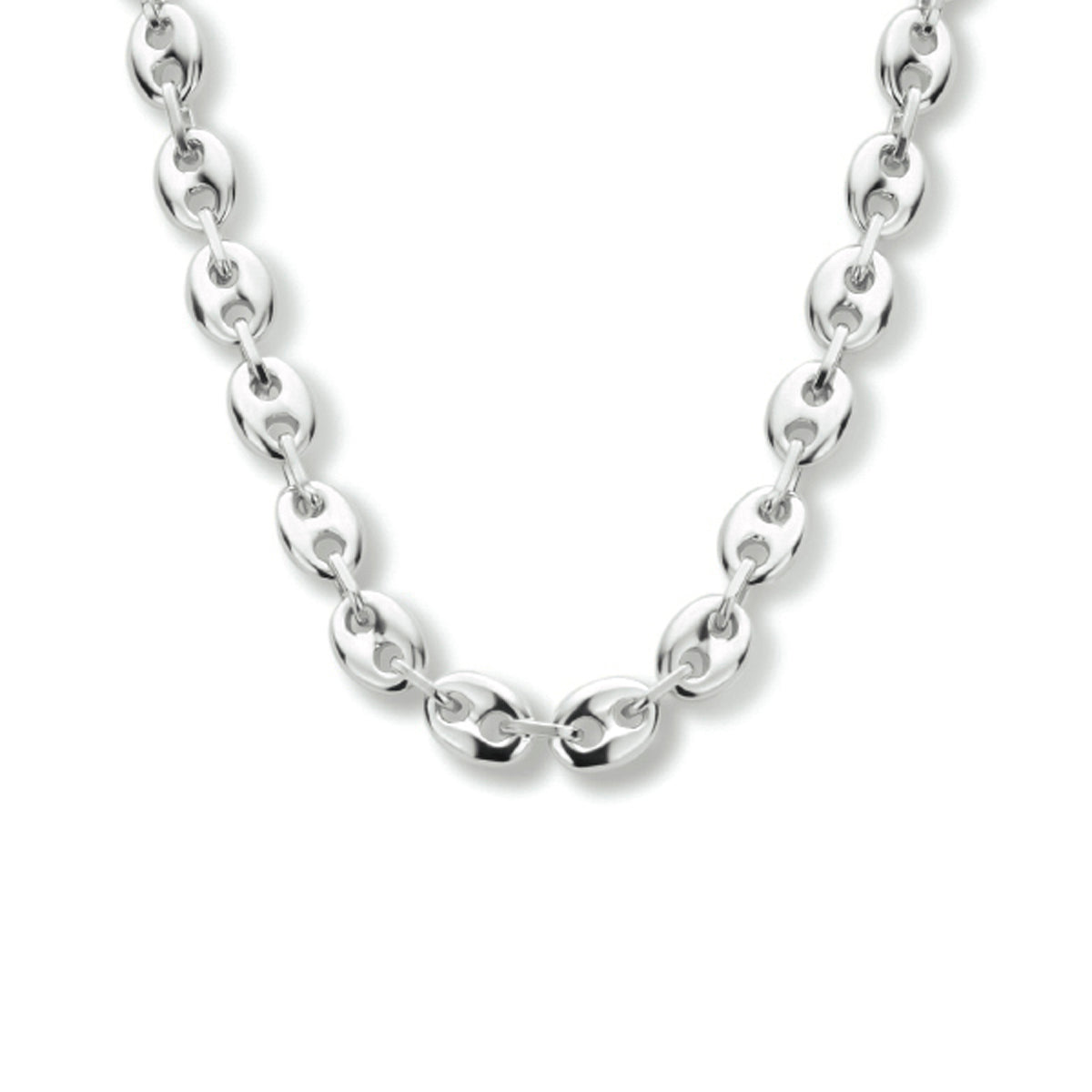 Collier 3,7 mm 40 + 4 cm zilver gerhodineerd