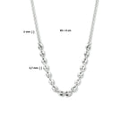 Collier 3,7 mm 40 + 4 cm zilver gerhodineerd
