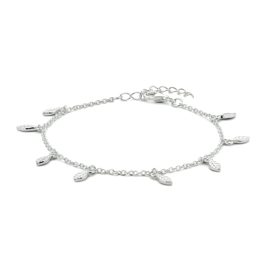 Armband veren 16 + 3 cm zilver gerhodineerd