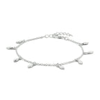 Armband veren 16 + 3 cm zilver gerhodineerd