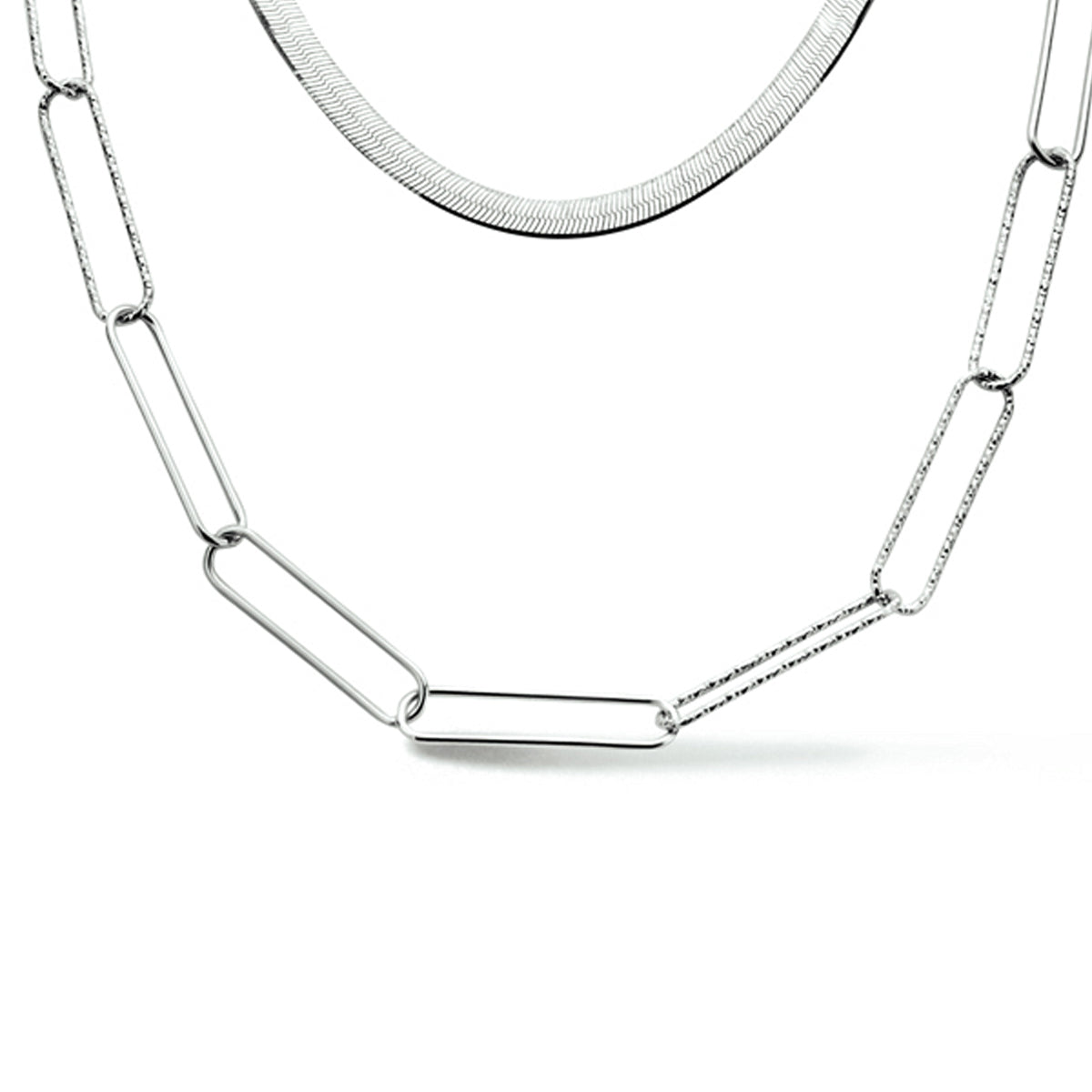 Multi-collier 5,5 mm 45 cm zilver gerhodineerd