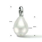 Hanger parel zilver gerhodineerd