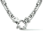 Collier marine 7,6 mm 45 cm met groot springslot zilver gerhodineerd