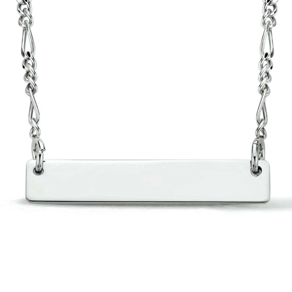 Graveercollier plaat 5,0 mm 41 + 5 cm zilver gerhodineerd