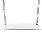 Graveercollier plaat 5,0 mm 41 + 5 cm zilver gerhodineerd