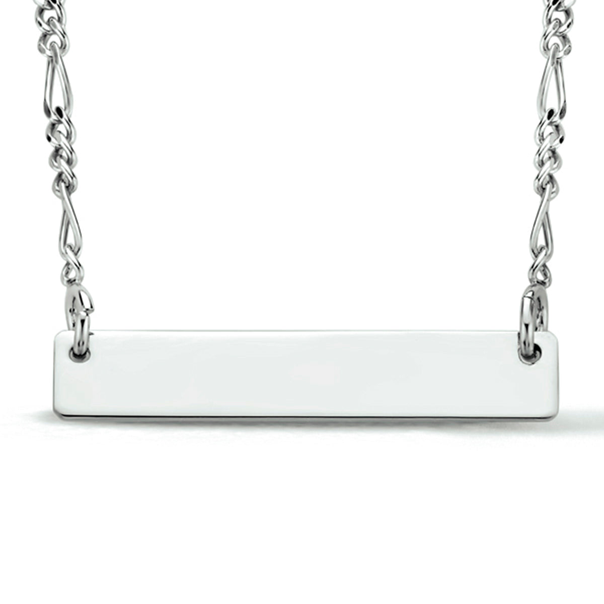 Graveercollier plaat 5,0 mm 41 + 5 cm zilver gerhodineerd