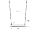 Graveercollier plaat 5,0 mm 41 + 5 cm zilver gerhodineerd