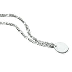 Graveercollier rondje 40 + 5 cm zilver gerhodineerd