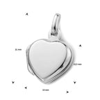 Medaillon hart zilver gerhodineerd